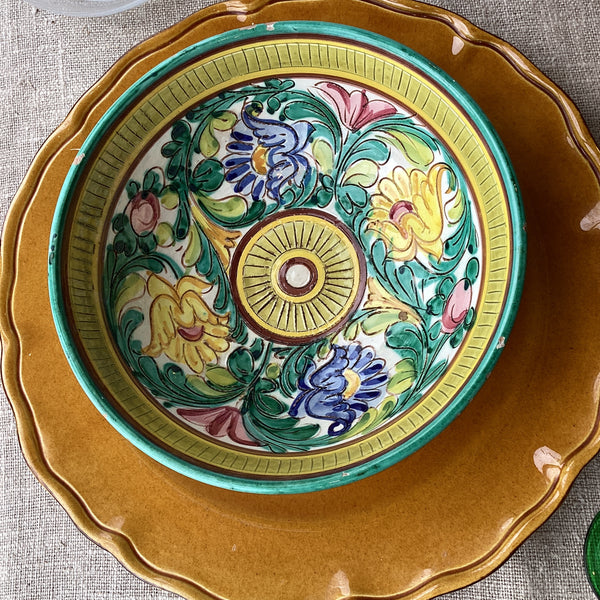Italian floral scraffito bowl DT-56