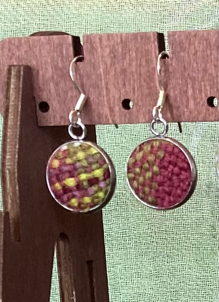FLT-SMLEA2 - magnolia-plaid-handwoven-british-wool-small-earrings