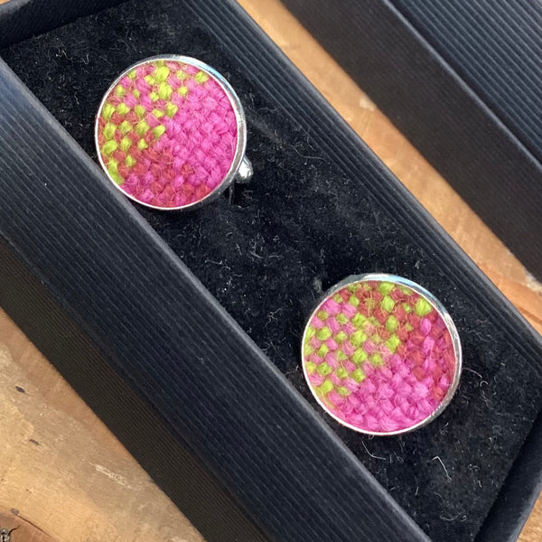 FLT-CUFF2 - magnolia-plaid-handwoven-british-wool-cufflinks