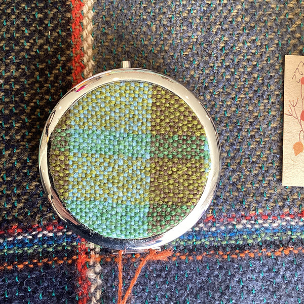 FLT-PKTM1 - spring-on-the-avenue-plaid-handwoven-british-wool-pocket-mirror