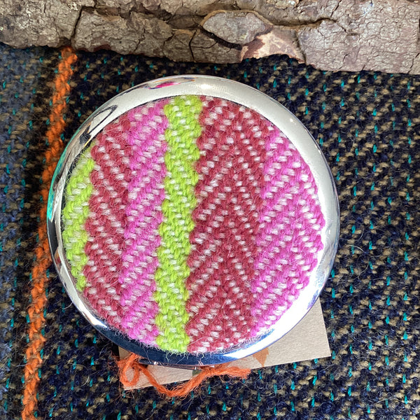 FLT-PKTM2 - magnolia-plaid-handwoven-british-wool-pocket-mirror