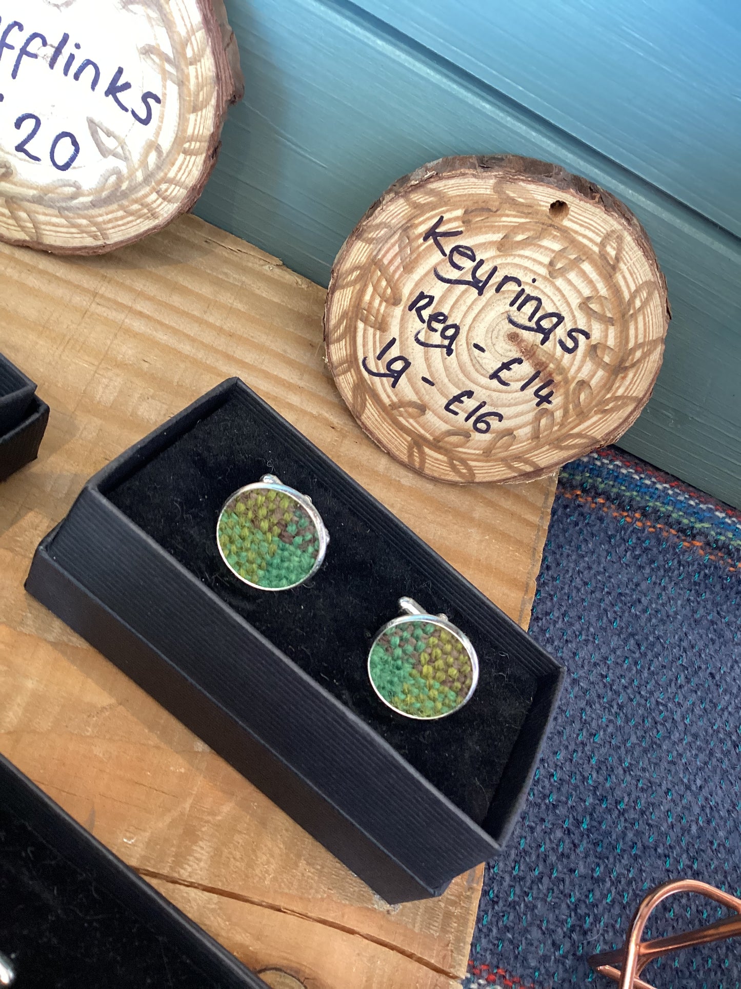 FLT-CUFF1 - spring-on-the-avenue-plaid-handwoven-british-wool-cufflinks