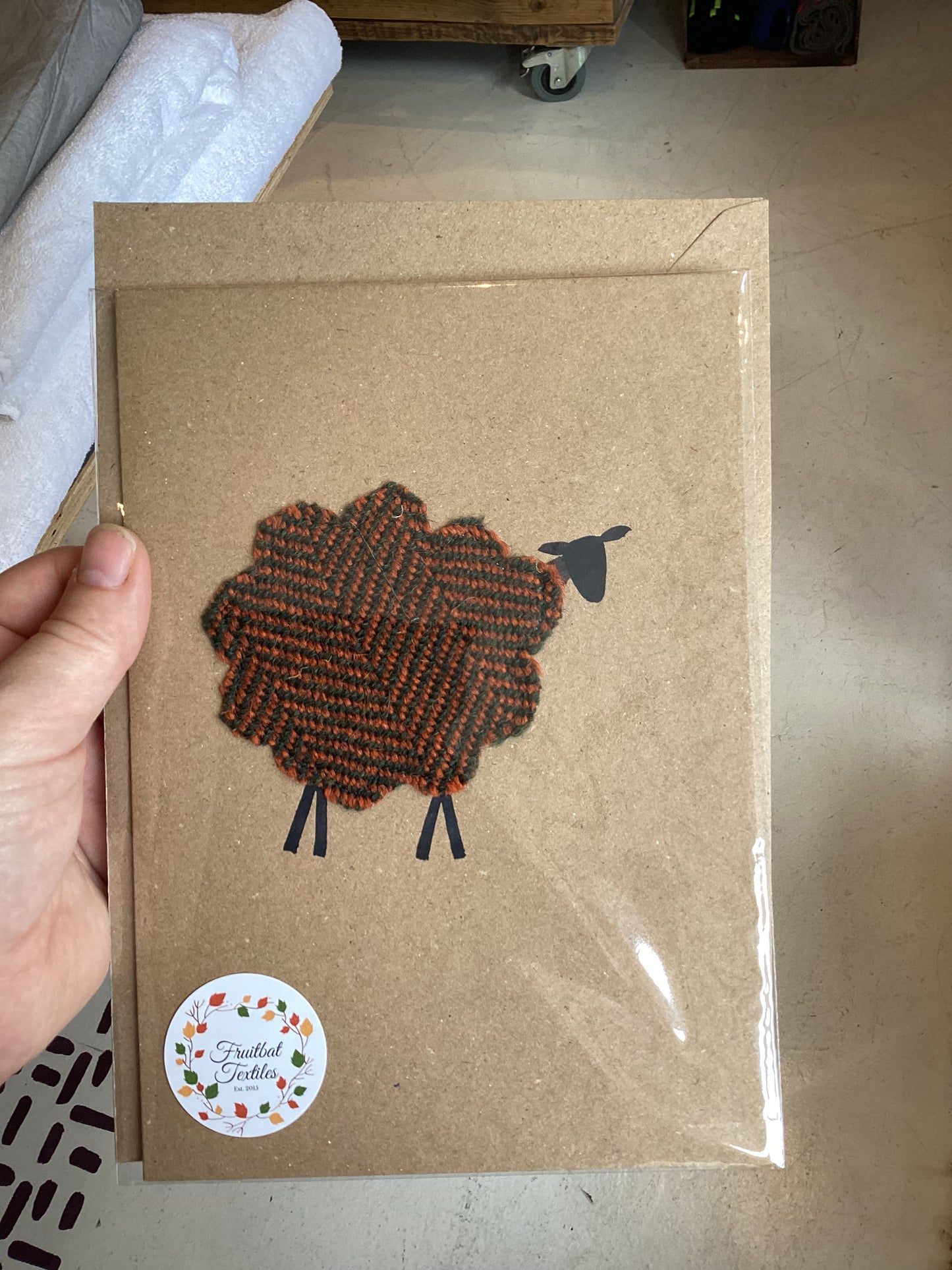 FBT-SHEEP - Handmade Sheep Card with Hand Painted Details
