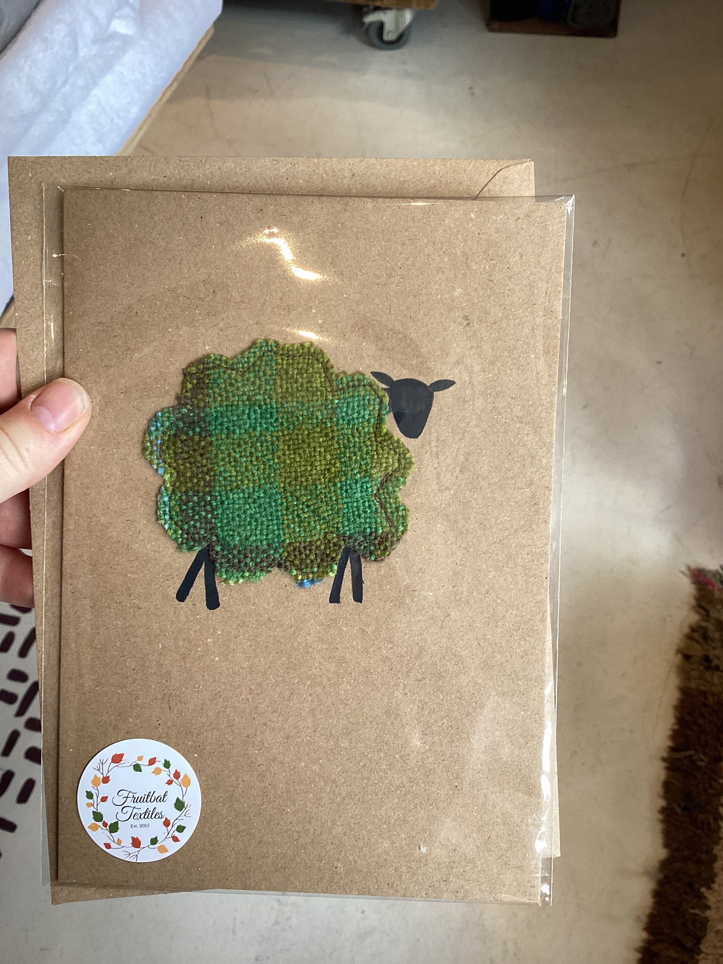 FBT-SHEEP - Handmade Sheep Card with Hand Painted Details