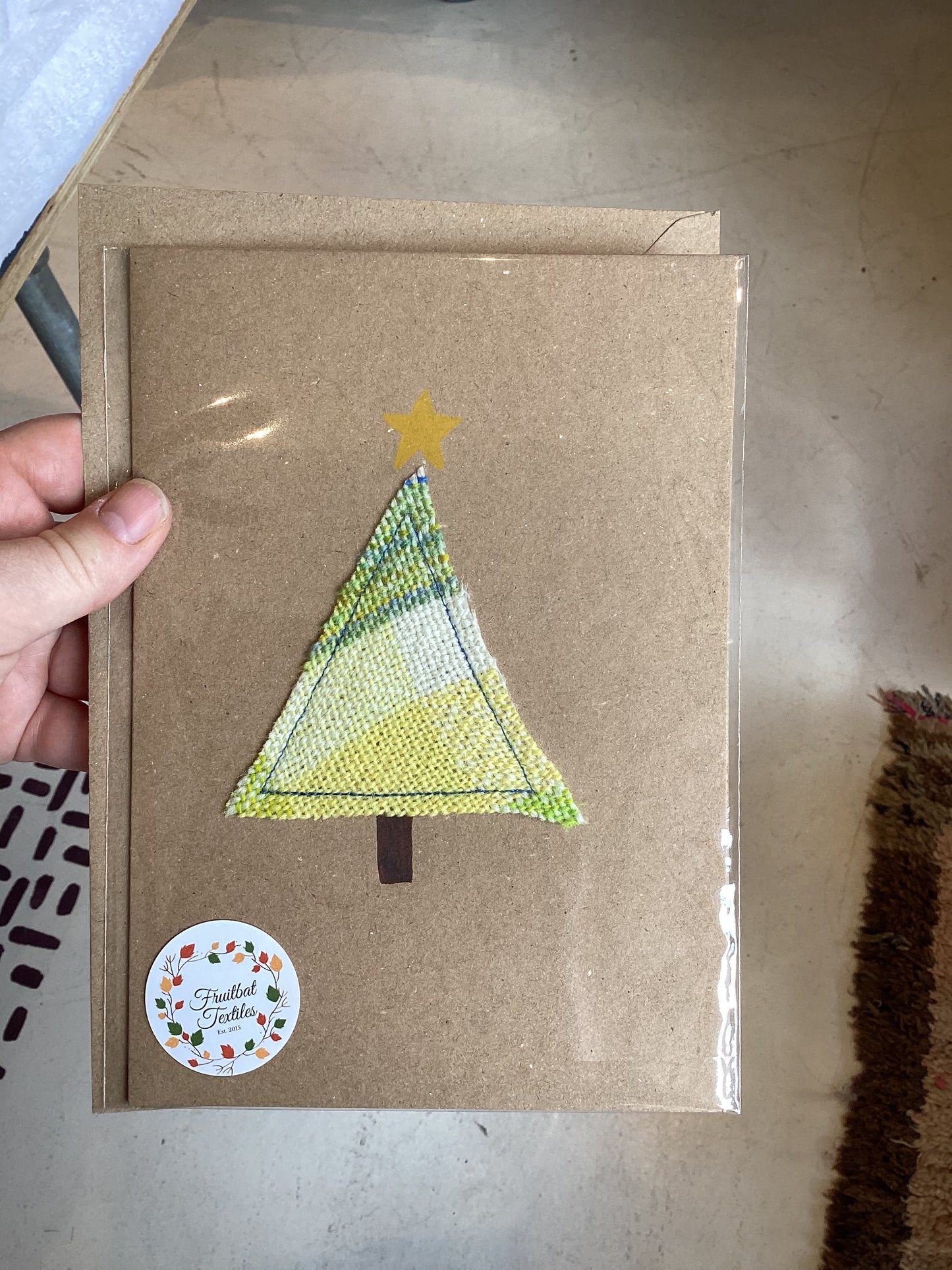 FBT-XMAS - Handmade Xmas Tree Card with Hand Painted Details