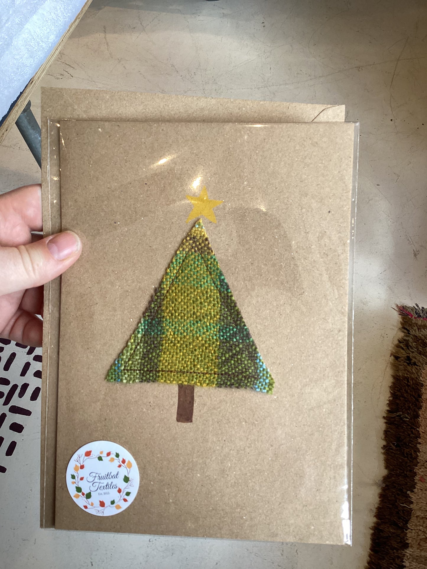 FBT-XMAS - Handmade Xmas Tree Card with Hand Painted Details