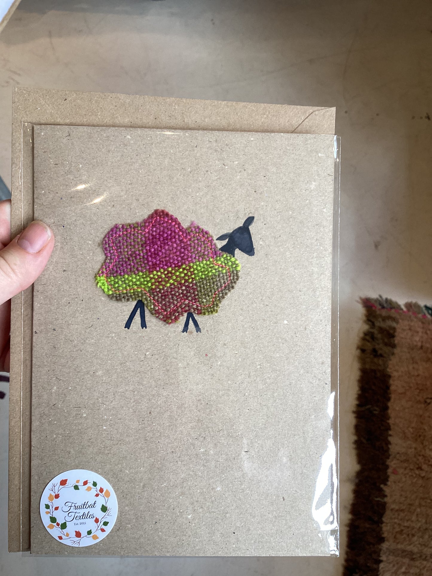 FBT-SHEEP - Handmade Sheep Card with Hand Painted Details