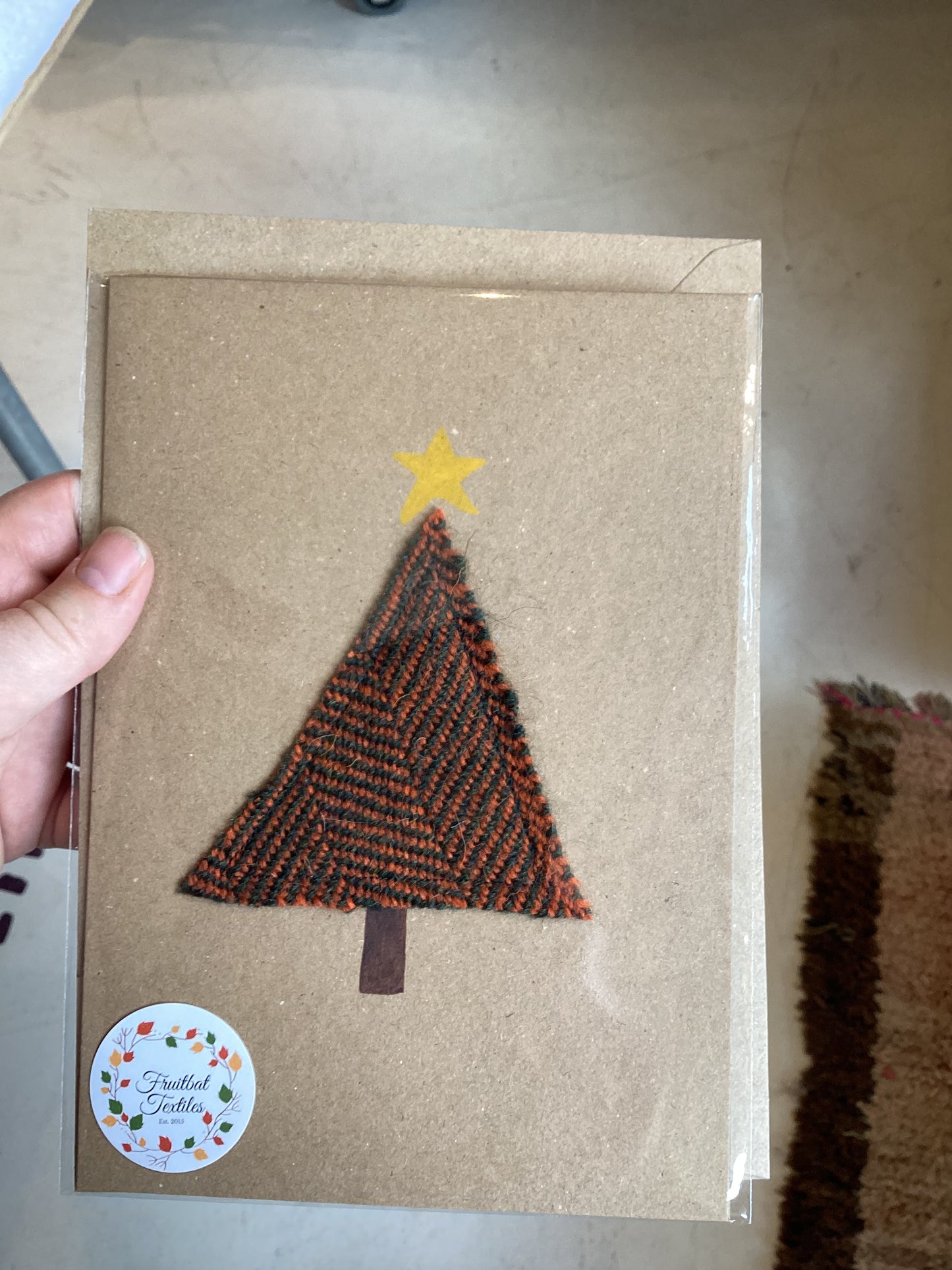 FBT-XMAS - Handmade Xmas Tree Card with Hand Painted Details
