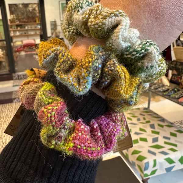 FBT-SMLSCR - Hand dyed and woven small scrunchies