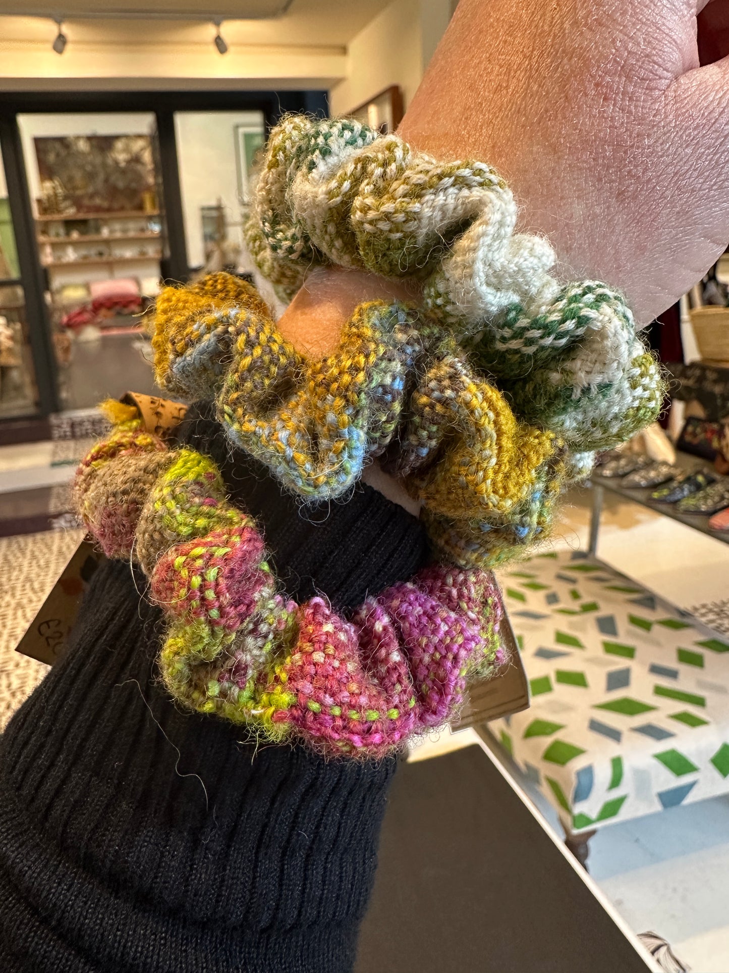 FBT-SMLSCR - Hand dyed and woven small scrunchies