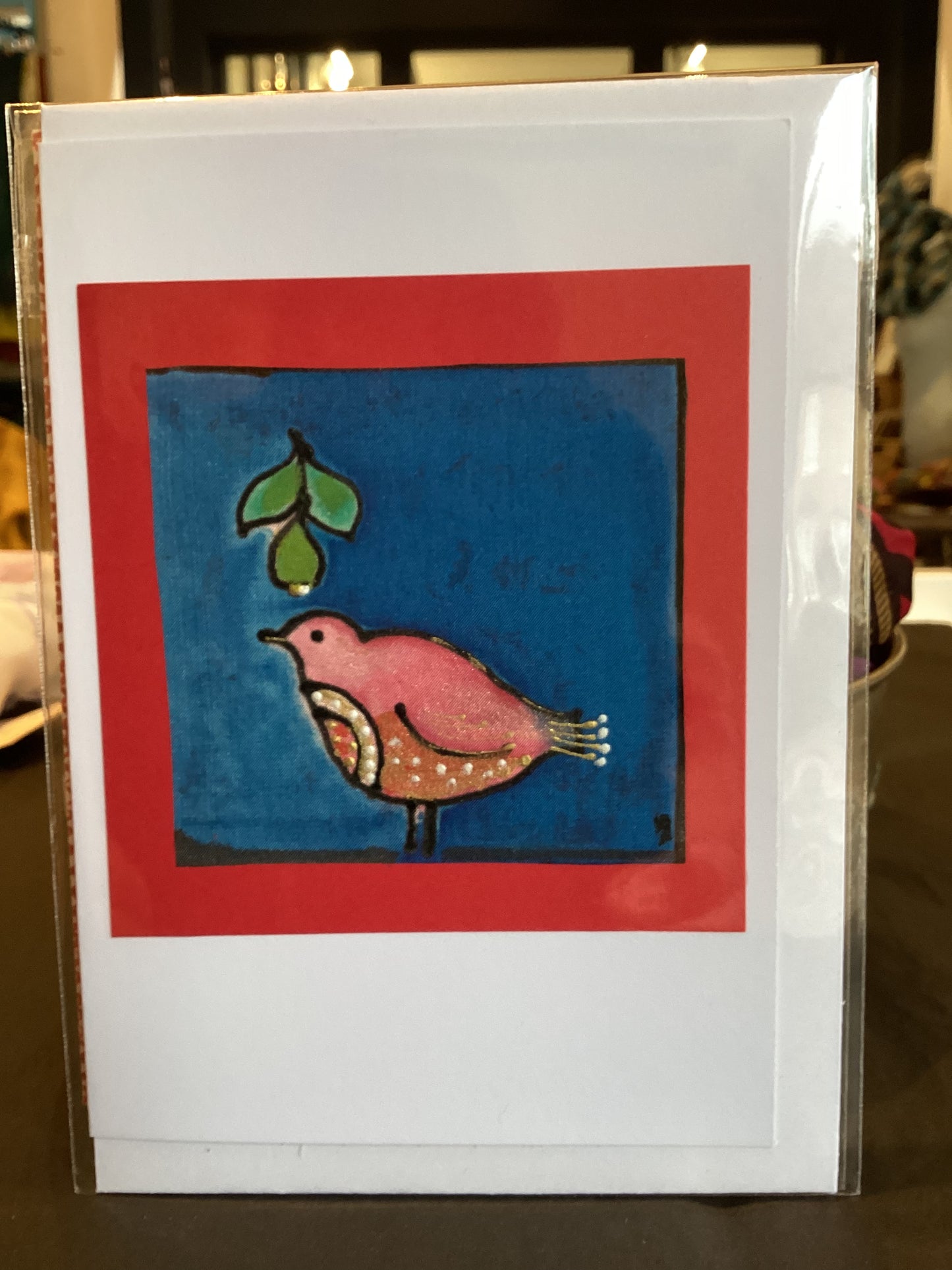 TD SILK 7 MO - Hand Painted Silk Partridge Card