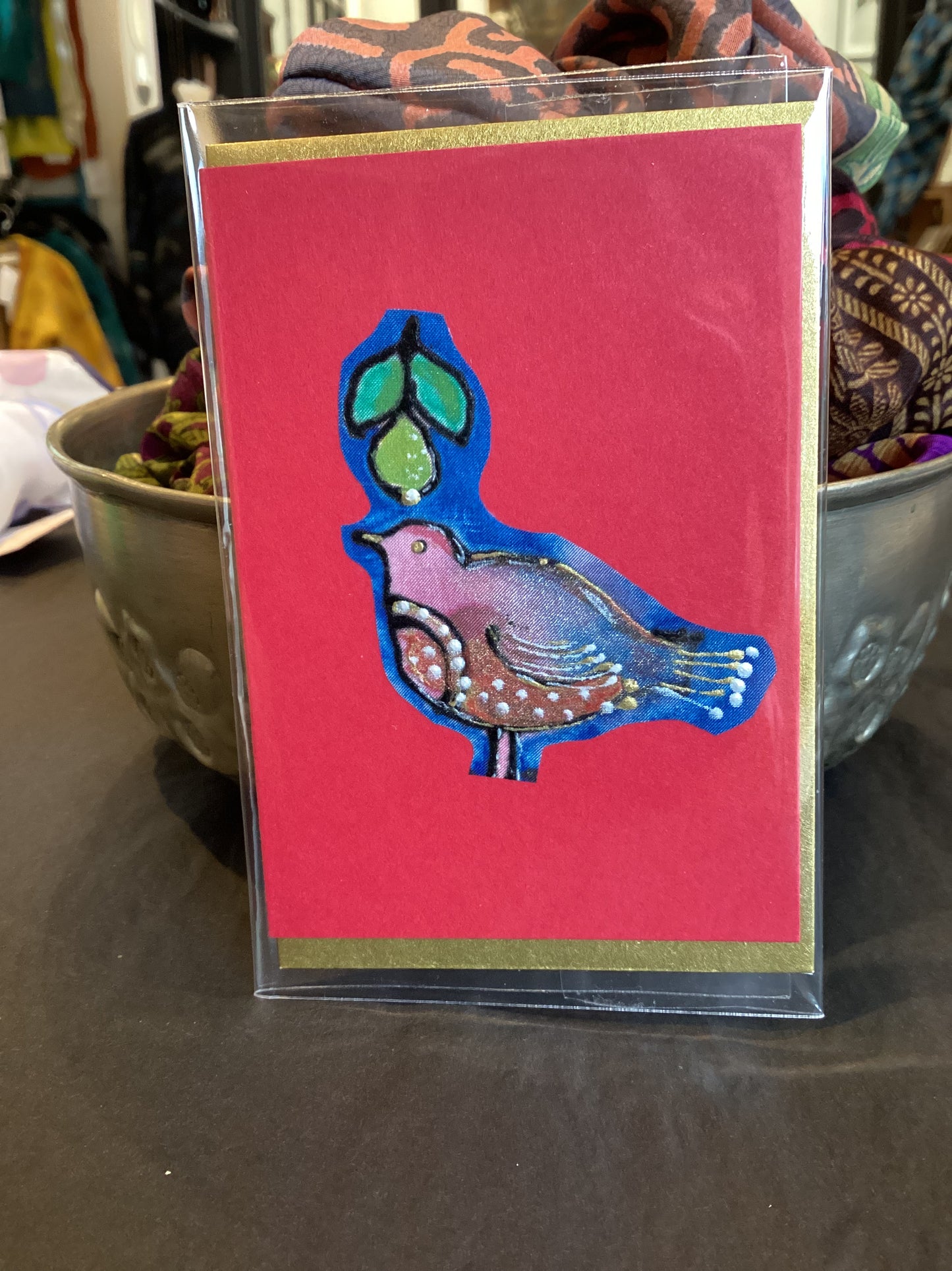 PPT-1 MO SILK MINI - Hand Painted Silk Partridge Mini Card