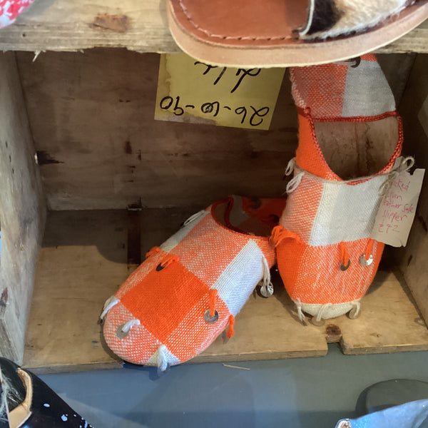 CHSS01 - Orange checked sequin slipper