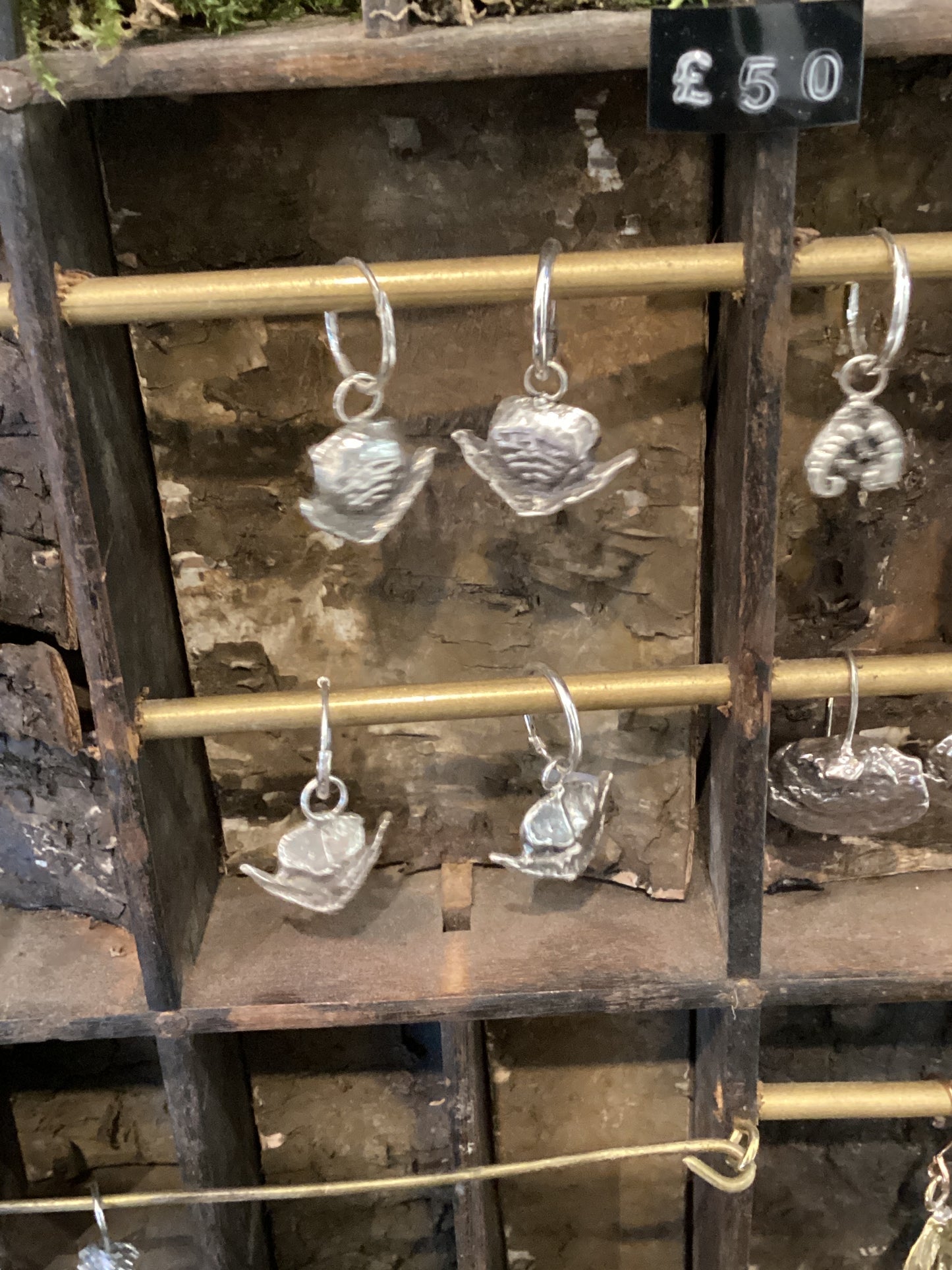 Parrotfish Jawbone Hoop Earrings