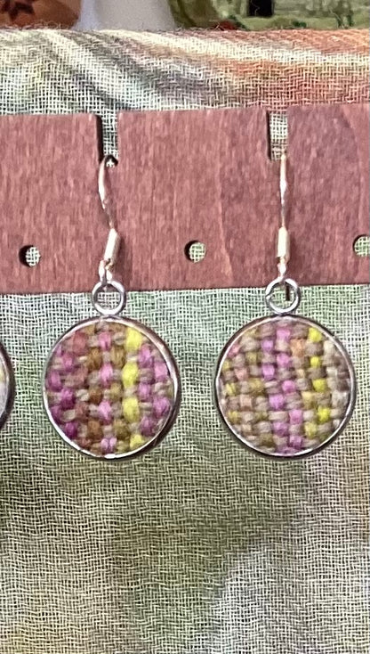 FLT-SMLEA2 - magnolia-plaid-handwoven-british-wool-small-earrings