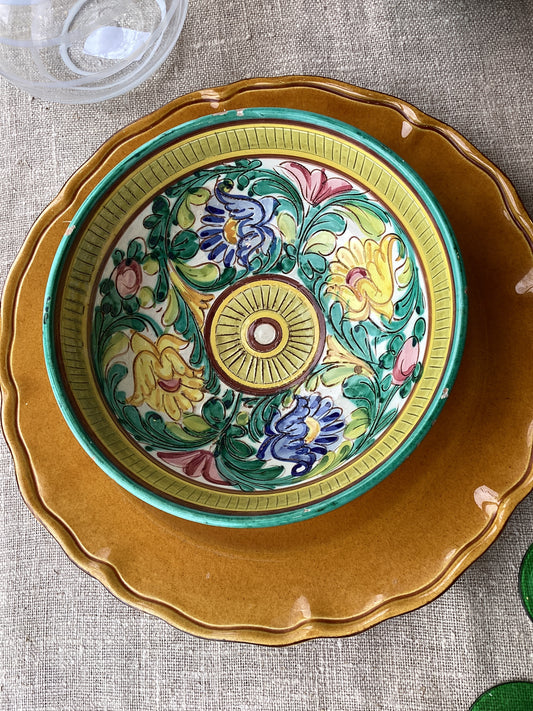 Italian floral scraffito bowl DT-56