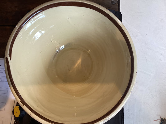 DT-23 Antique ceramic dairy bowl with butter glaze
