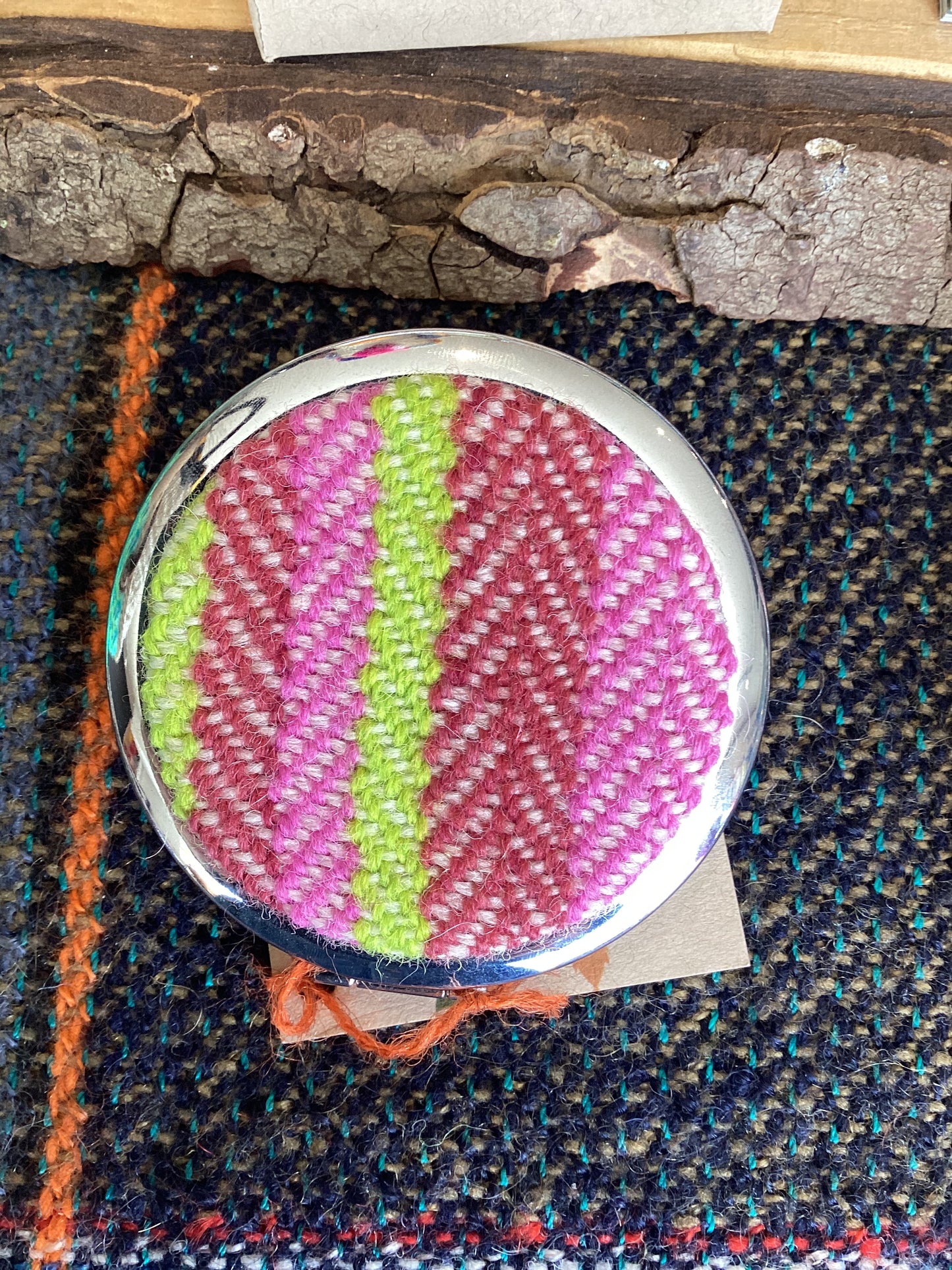 FLT-PKTM2 - magnolia-plaid-handwoven-british-wool-pocket-mirror