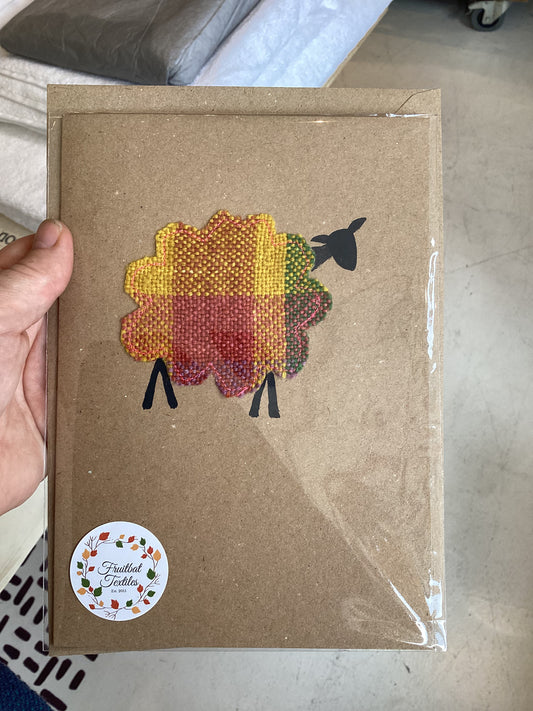 FBT-SHEEP - Handmade Sheep Card with Hand Painted Details