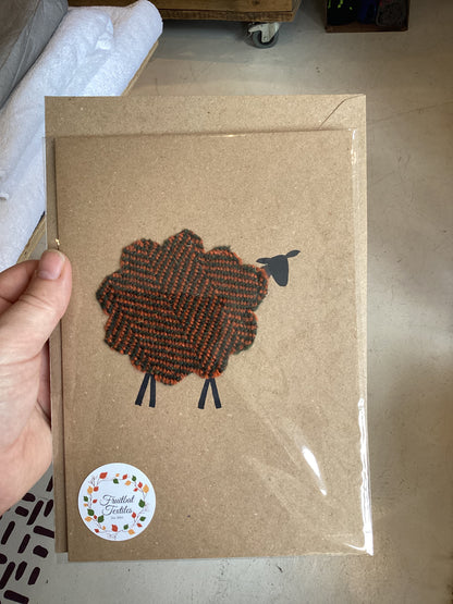 FBT-SHEEP - Handmade Sheep Card with Hand Painted Details