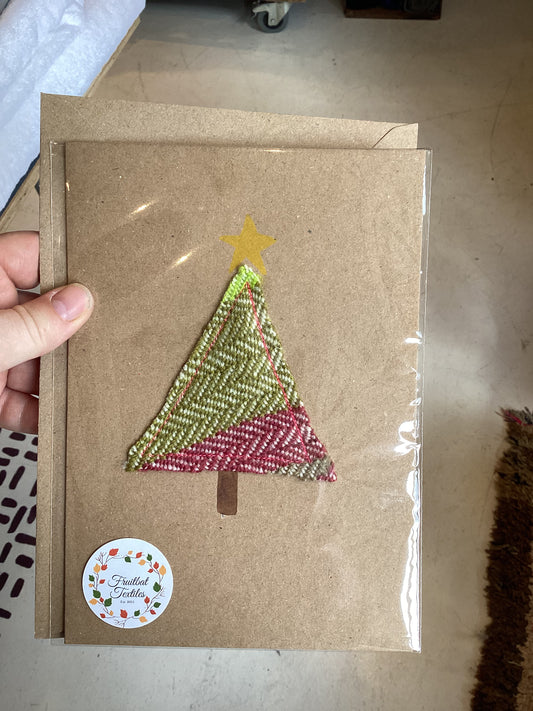 FBT-XMAS - Handmade Xmas Tree Card with Hand Painted Details