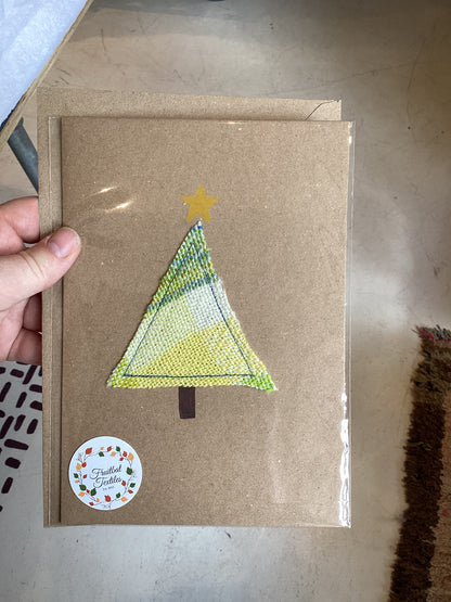 FBT-XMAS - Handmade Xmas Tree Card with Hand Painted Details