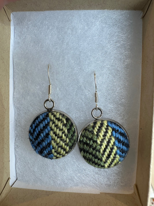 FBT-LGEA - Fruitbat Textiles Large British Wool Earrings