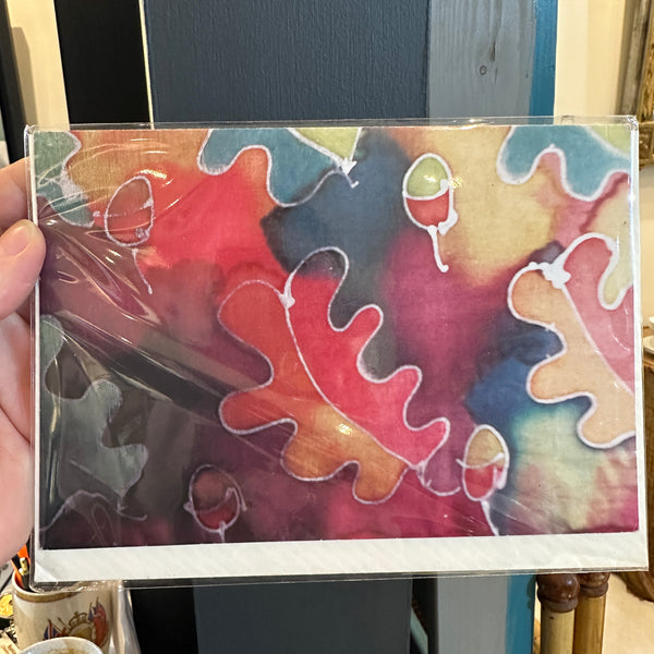 DP 335 C - oak leaved on silk printed card