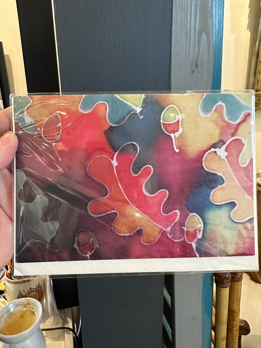 DP 335 C - oak leaved on silk printed card