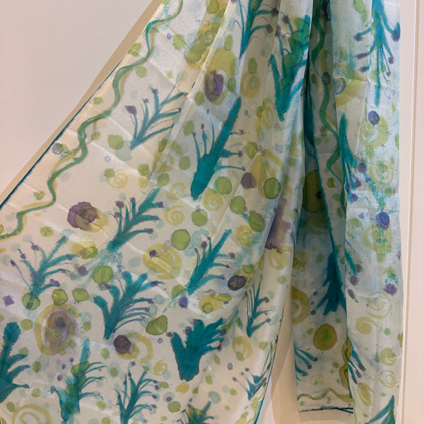 SCTR - Scandi trees hand painted silk scarf