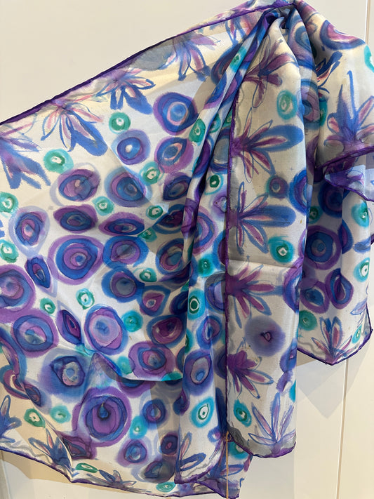 PSQ - Hand painted silk scarf