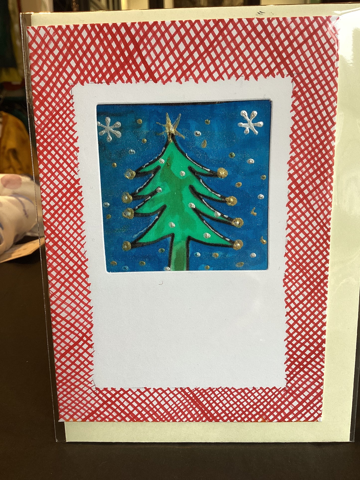 Tree Silk 6 Mo - Hand Painted Silk Christmas Tree Card