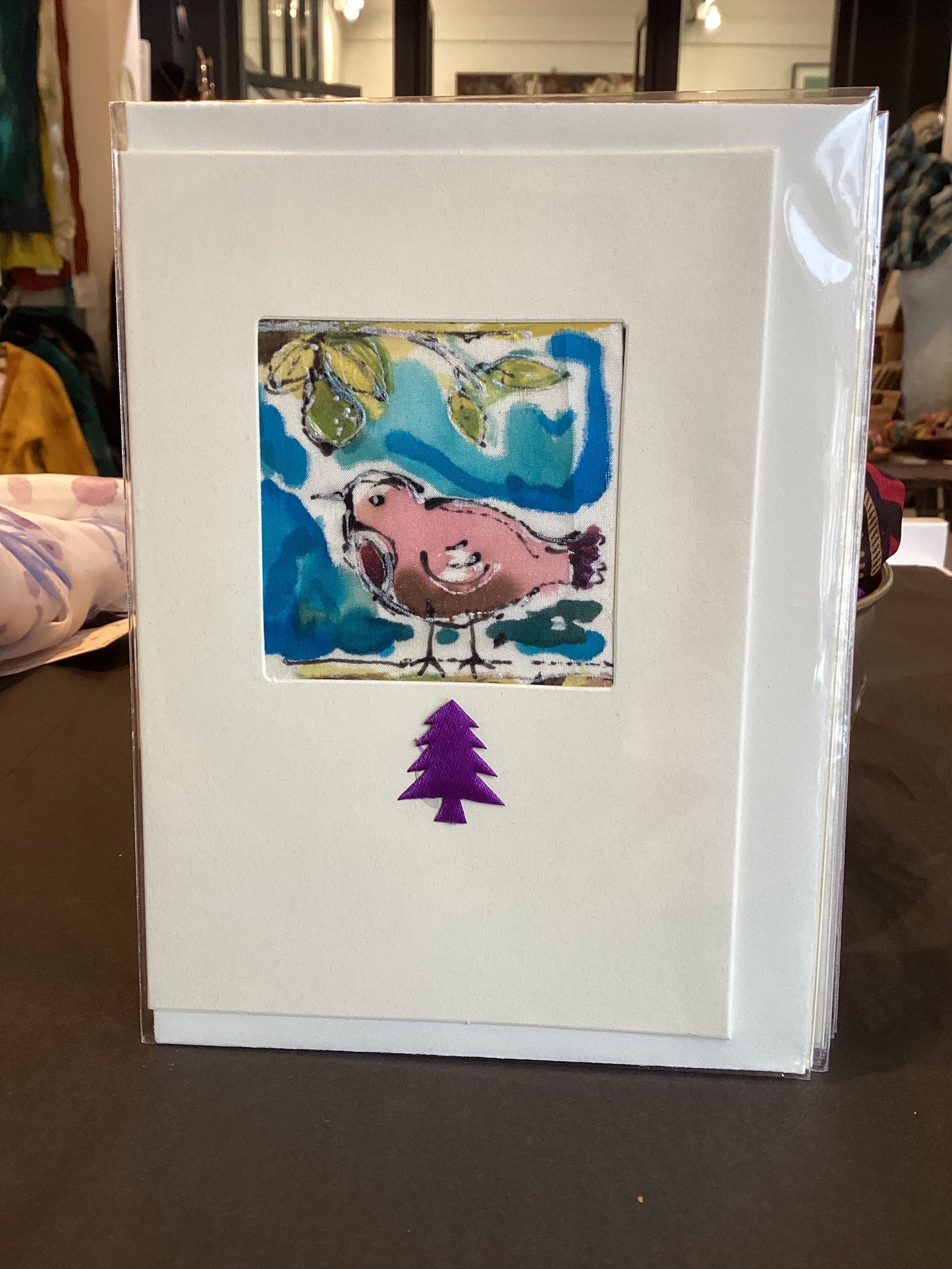 TD SILK 1 MO - Hand Painted Silk Partridge Card