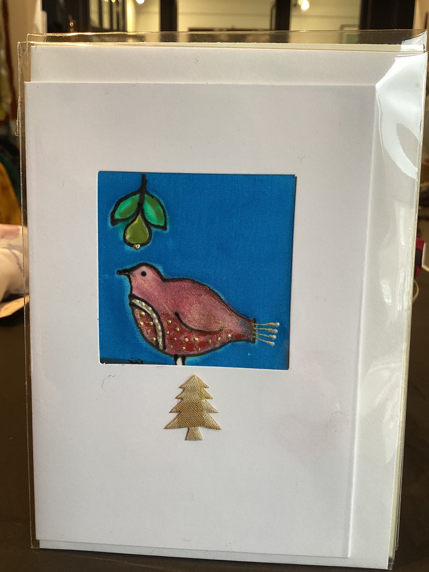 TD SILK 3 MO - Hand Painted Silk Partridge Card