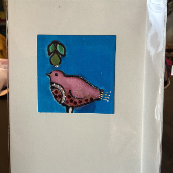 TD SILK 4 MO - Hand Painted Silk Partridge Card