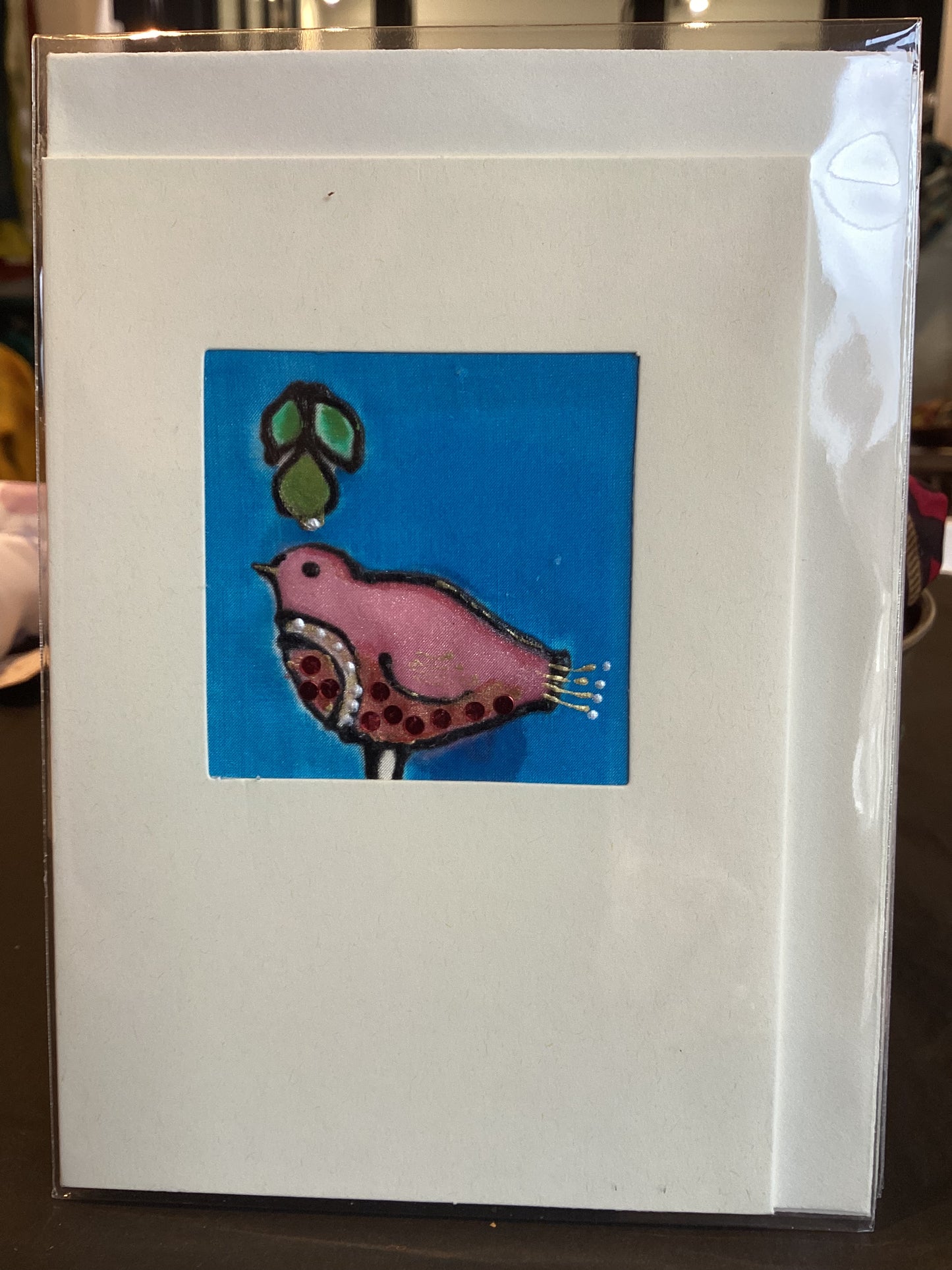 TD SILK 4 MO - Hand Painted Silk Partridge Card