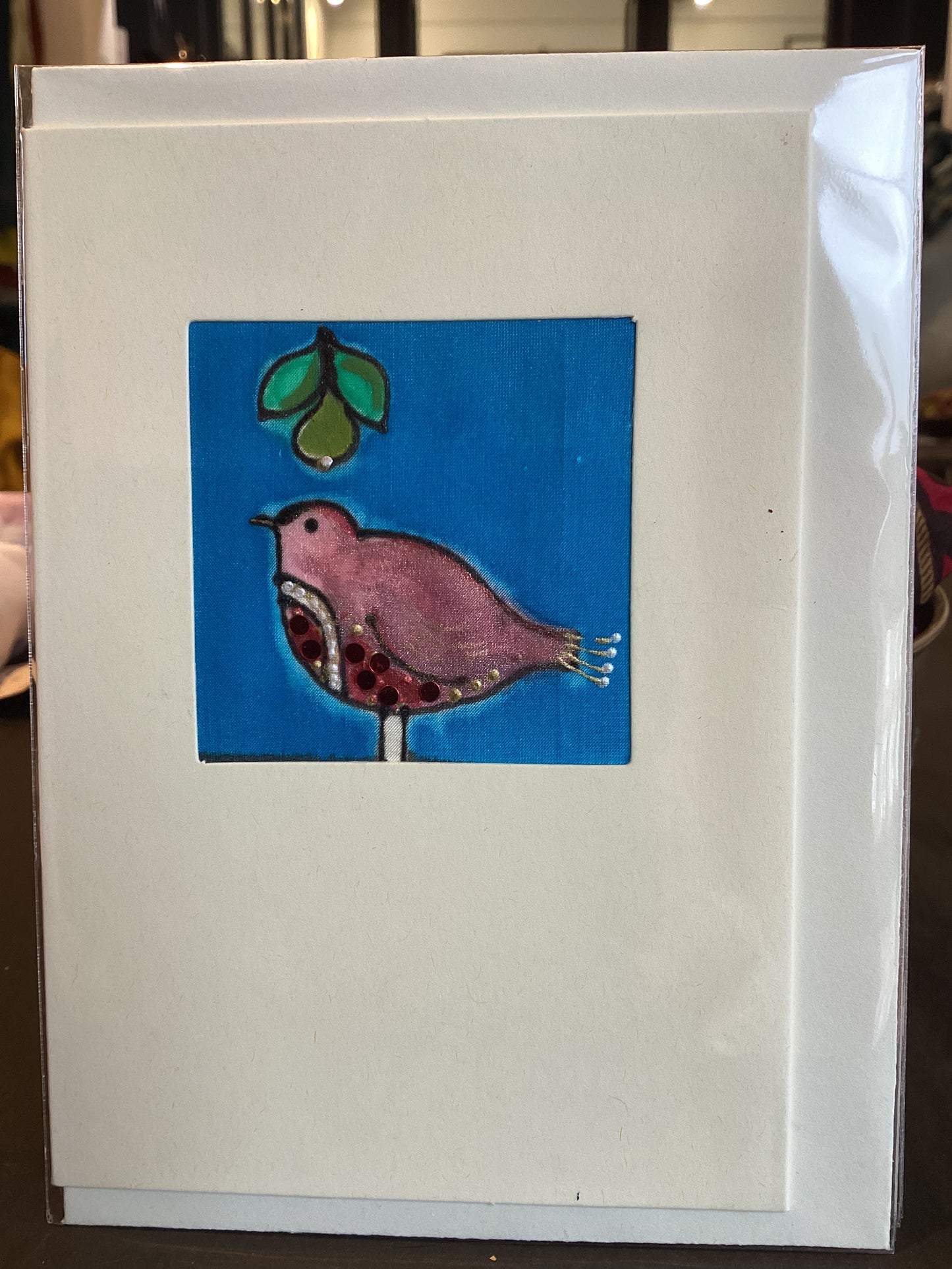 TD SILK 5 MO - Hand Painted Silk Partridge Card