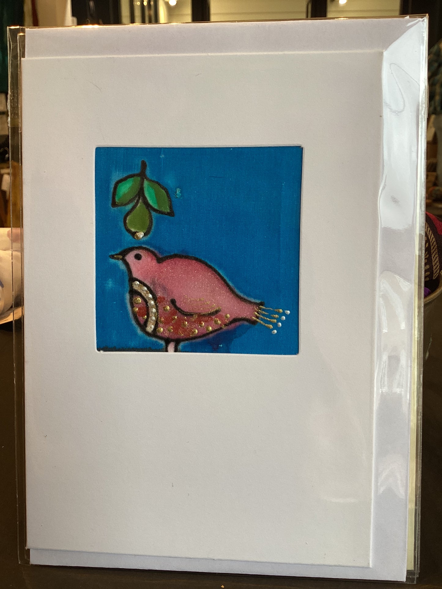 TD SILK 6 MO - Hand Painted Silk Partridge Card