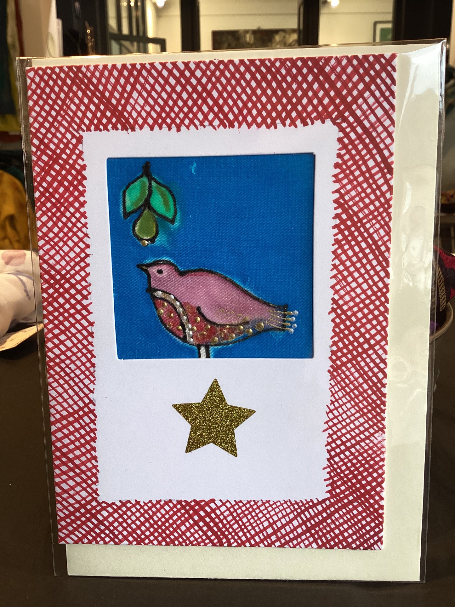 TD SILK 8 MO - Hand Painted Silk Partridge Card